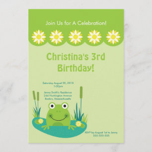 Invitation à la fête d'anniversaire de Cute Frog P