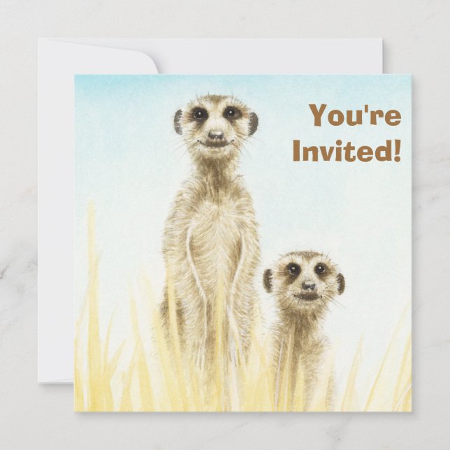 Invitation à la fête d'anniversaire de Cute Meerka (Devant)