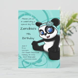 Invitation à la fête d'anniversaire de Cute Panda