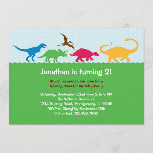 Invitation à la fête d'anniversaire de Dinosaur St