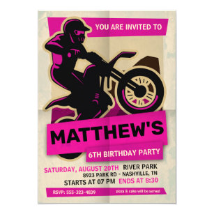 Invitations Faire Part Cartes Anniversaire Motocross Zazzle Fr