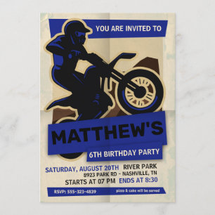Invitation à la fête d'anniversaire de Dirt Bike M
