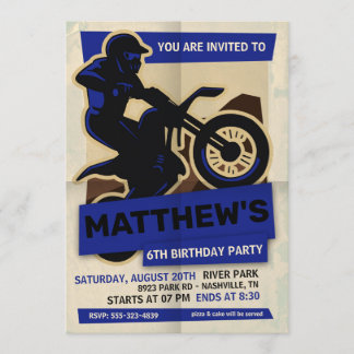 Invitation à la fête d'anniversaire de Dirt Bike M