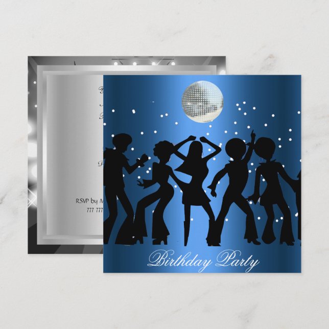 Invitation à la fête d'anniversaire de Disco 70 (Devant / Derrière)