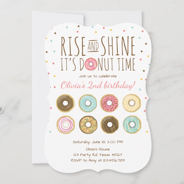 Invitation à la fête d'anniversaire de Donut Monte (Devant)