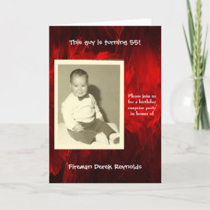 Invitation à la fête d'anniversaire de Fireman Sur