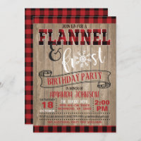 Invitation à la fête d'anniversaire de Flannel et 