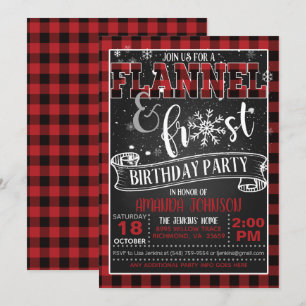 Invitation à la fête d'anniversaire de Flannel et