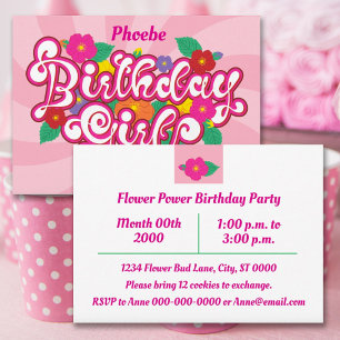 Invitation à la fête d'anniversaire de Floral Girl