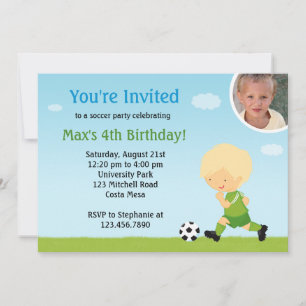 Invitation à la fête d'anniversaire de football