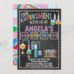 Invitation à la fête d'anniversaire de Girl Scienc<br><div class="desc">Ajoutez une touche unique à votre anniversaire de naissance avec cette invitation!</div>