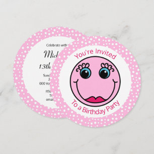 Invitation à la fête d'anniversaire de Girly Pink 
