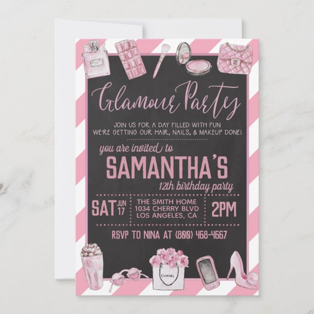 Invitation à la fête d'anniversaire de Glamor (Devant)