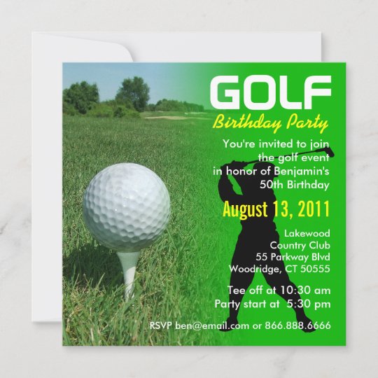 Invitation A La Fete D Anniversaire De Golf Zazzle Fr