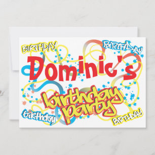 Invitation à la fête d'anniversaire de Graffiti