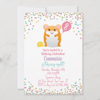 Invitation à la fête d'anniversaire de Hamster Con