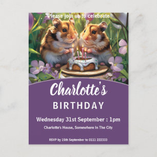 Invitation à la fête d'anniversaire de Hamsters