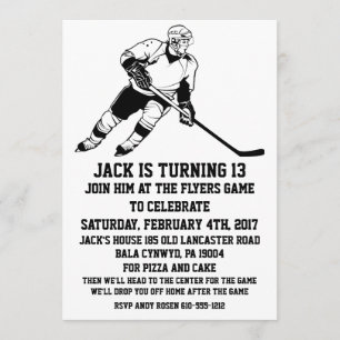 INVITATION À LA FÊTE D'ANNIVERSAIRE DE HOCKEY