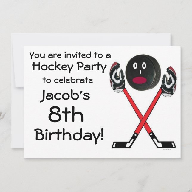 Invitation à la fête d'anniversaire de hockey (Devant)