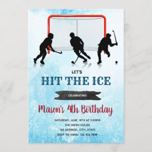 Invitation à la fête d'anniversaire de hockey sur 