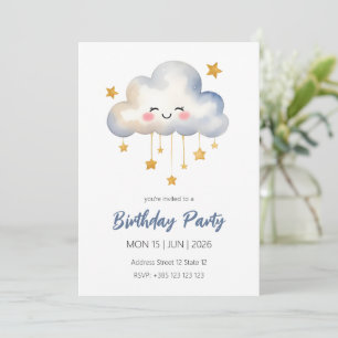 Invitation à la fête d'anniversaire de Kawaii Clou