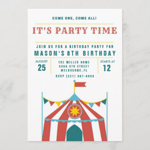 Invitation à la fête d'anniversaire de Kid's Circu