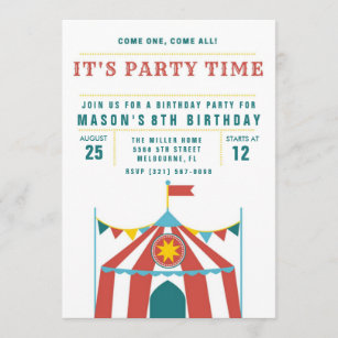 Invitation à la fête d'anniversaire de Kid's Circu