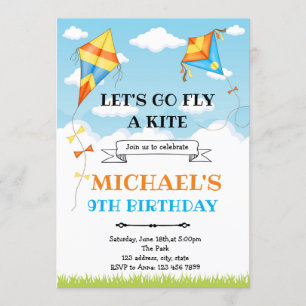 Invitation à la fête d'anniversaire de Kites
