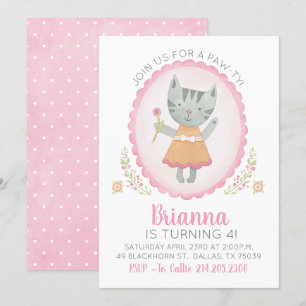 Invitation à la fête d'anniversaire de Kitty