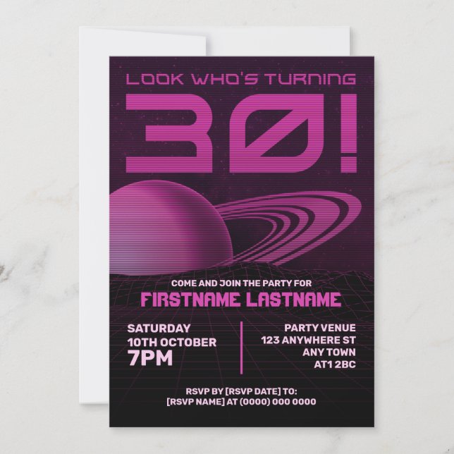 Invitation à la fête d'anniversaire de la 30e vagu (Devant)