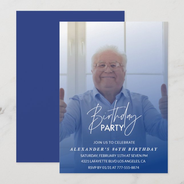 Invitation à la fête d'anniversaire de la 86e anné (Devant / Derrière)