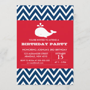 Invitation à la fête d'anniversaire de la baleine
