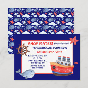 Invitation à la fête d'anniversaire de la baleine 