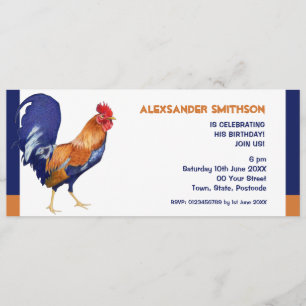 Invitation à la fête d'anniversaire de la coq