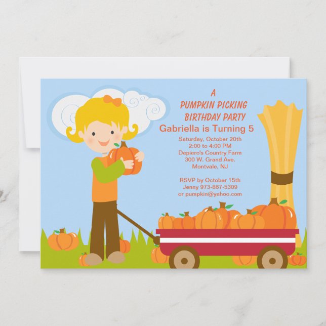 Invitation à la fête d'anniversaire de la cueillet (Devant)