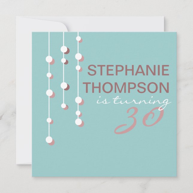 Invitation à la fête d'anniversaire de la femme mo (Devant)
