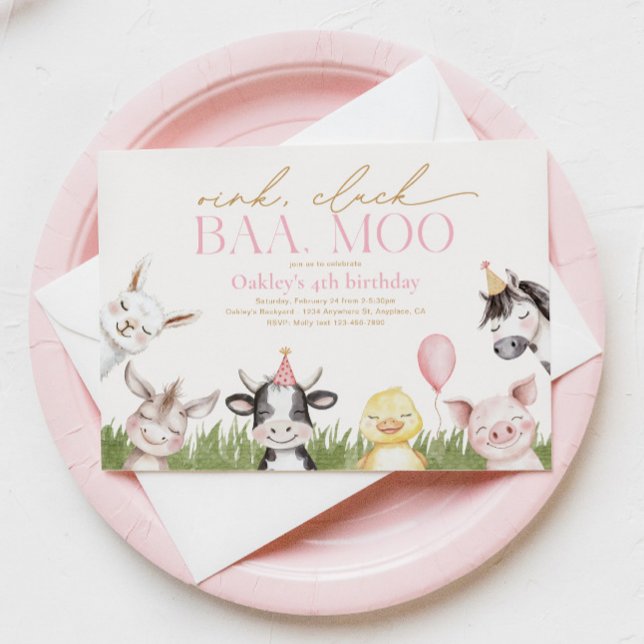 Invitation à la fête d'anniversaire de la ferme (Créateur téléchargé)