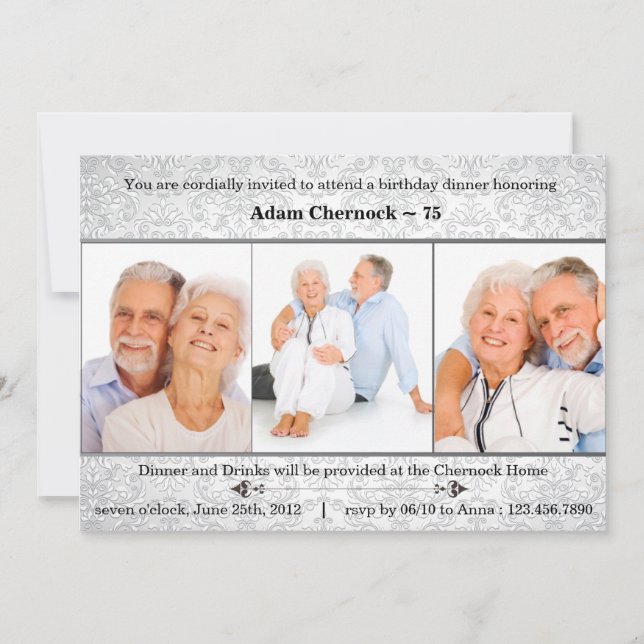 Invitation à la fête d'anniversaire de la fête de  (Devant)