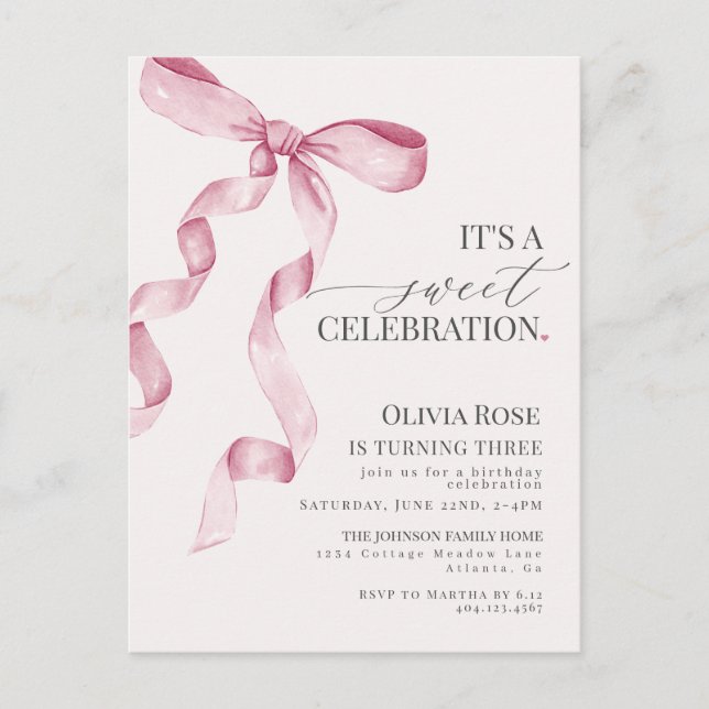 Invitation à la fête d'anniversaire de la fille au (Devant)