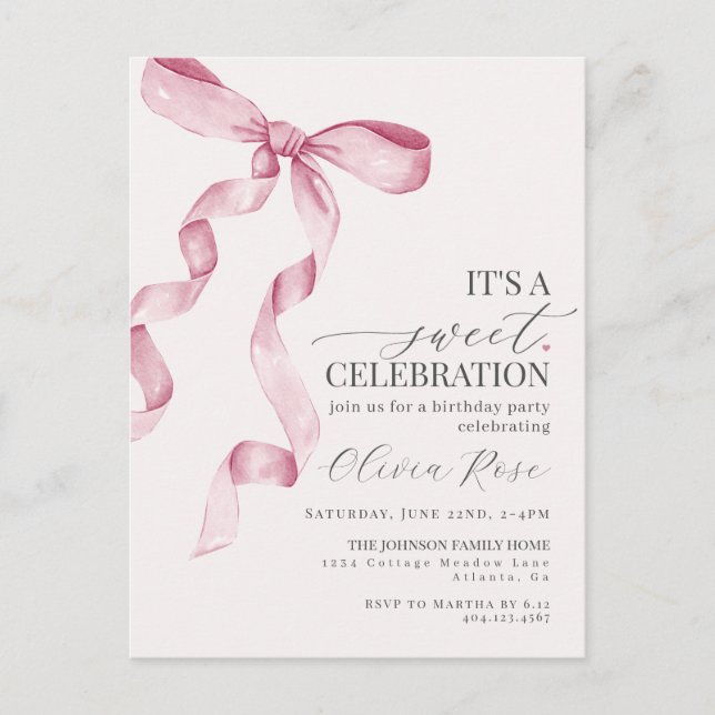 Invitation à la fête d'anniversaire de la fille au (Devant)