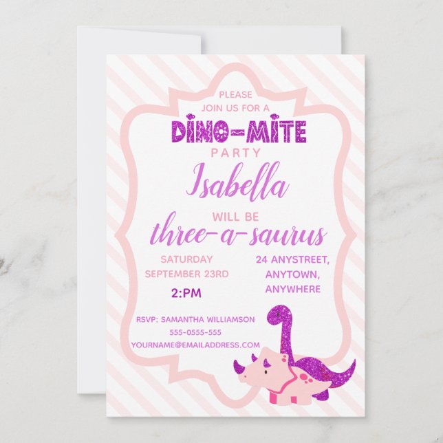 Invitation à la fête d'anniversaire de la fille Di (Devant)