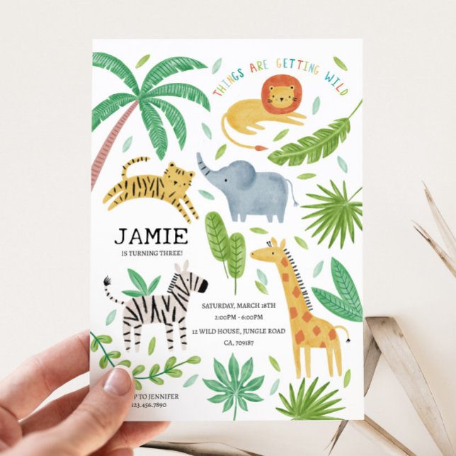 Invitation à la fête d'anniversaire de la Jungle (Créateur téléchargé)