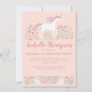 Invitation à la fête d'anniversaire de la licorne