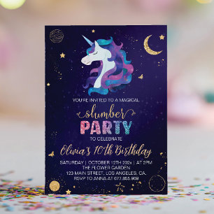 Invitation à la fête d'anniversaire de la licorne