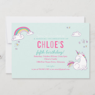 Invitation à la fête d'anniversaire de la licorne 