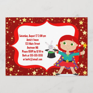 Invitation à la fête d'anniversaire de la Magicien