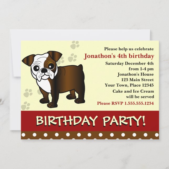 Invitation à la fête d'anniversaire de la marionne (Devant)