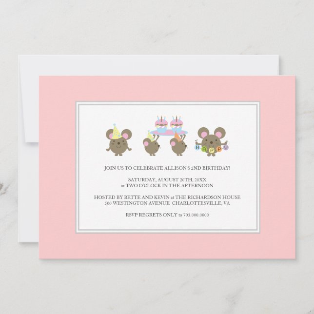 Invitation à la fête d'anniversaire de la mini-sou (Devant)