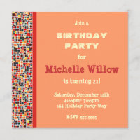 Invitation à la fête d'anniversaire de la mosaïque