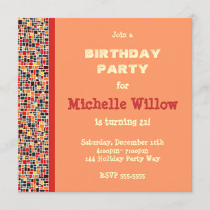 Invitation à la fête d'anniversaire de la mosaïque